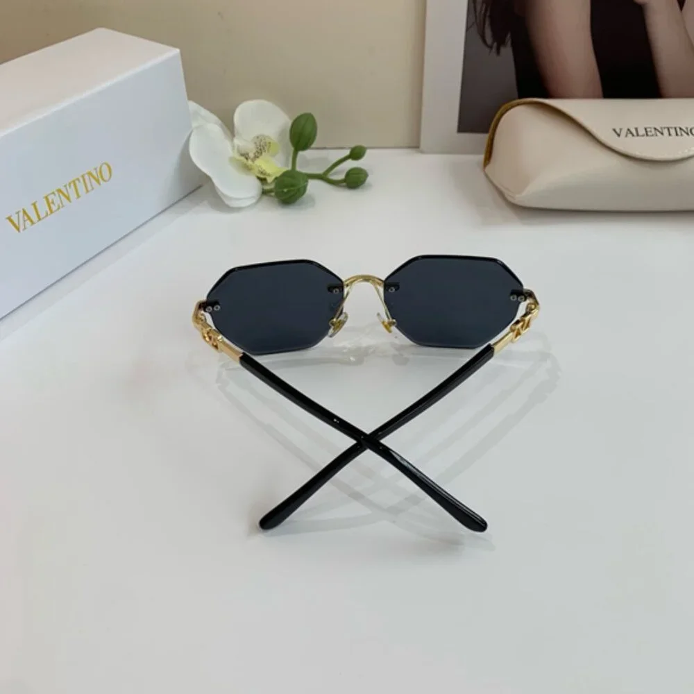 Valentino Women's Gold and Black Sunglasses - Picture 7 of 7